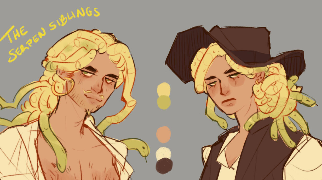 dnd characters - flat colour